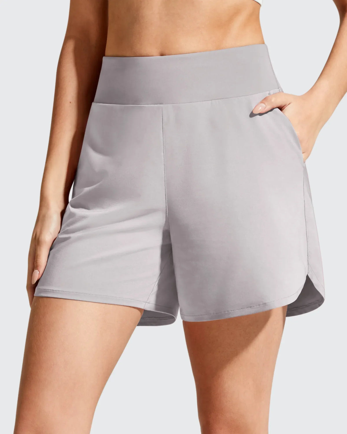 Chillwhisp Built-in Brief Liner High Waist Athletic Shorts