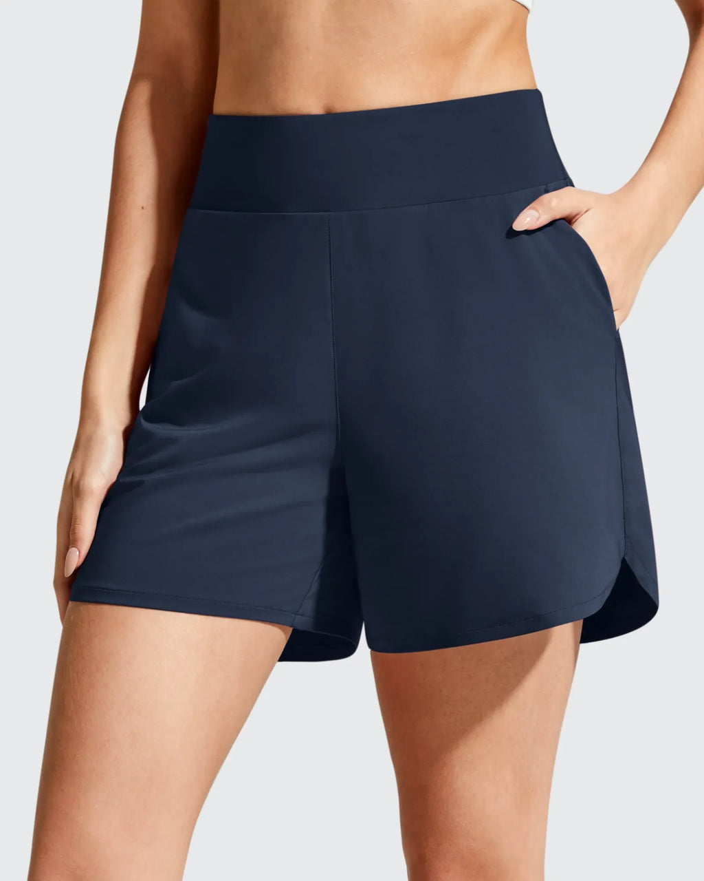 Chillwhisp Built-in Brief Liner High Waist Athletic Shorts