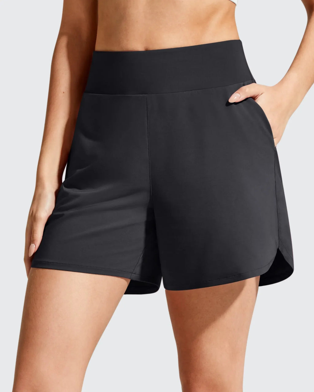 Chillwhisp Built-in Brief Liner High Waist Athletic Shorts