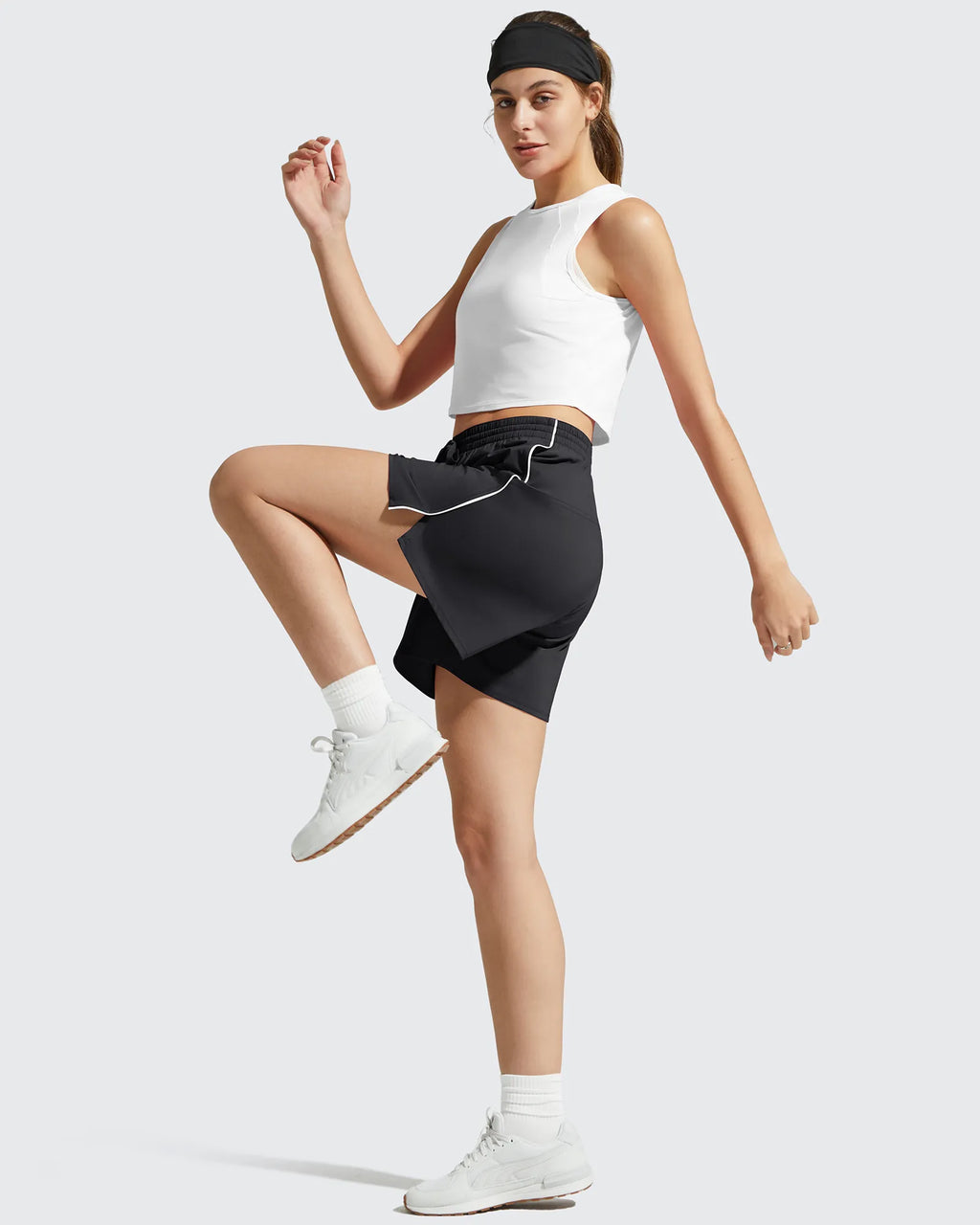 Chillwhisp Built-in Shorts Split Running Shorts 3''