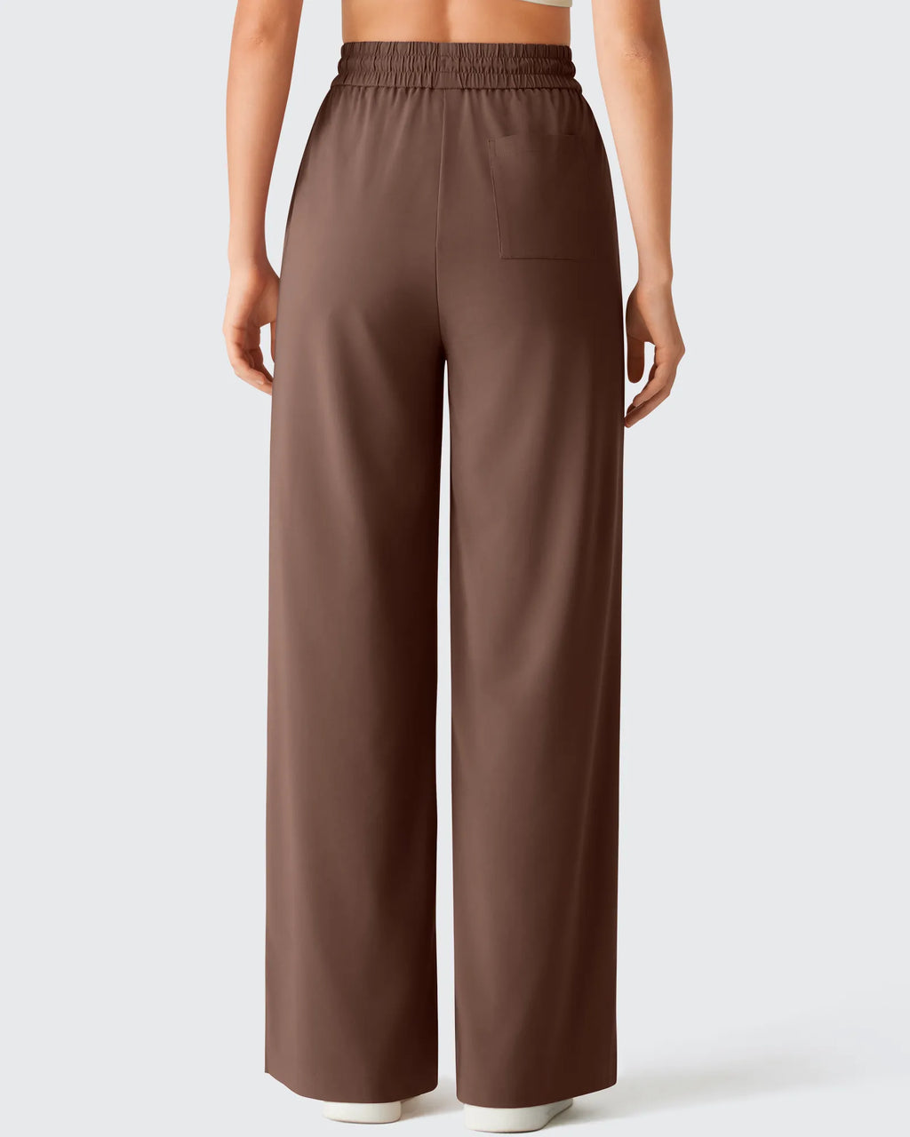 Chillwhisp Drawstring Side Slit Flowy Palazzo Wide Leg Pants