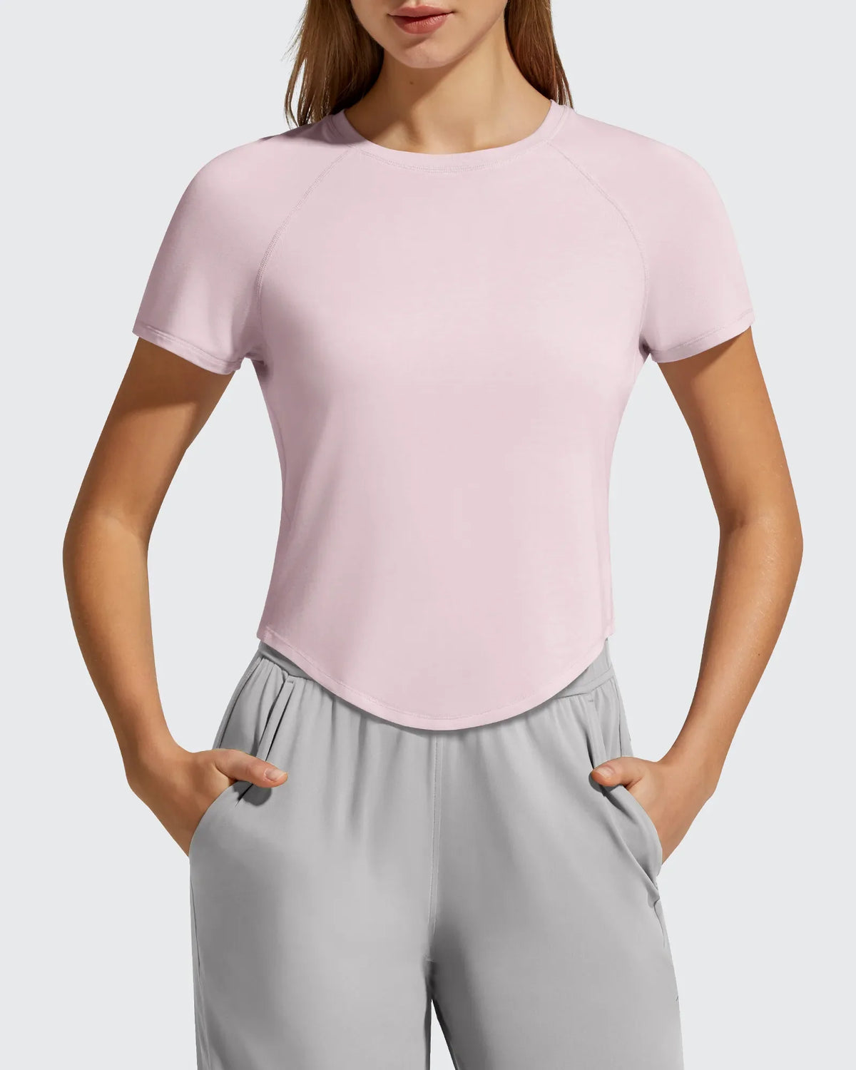 Cropped Crewneck Relaxed Fit Short Sleeve Tops