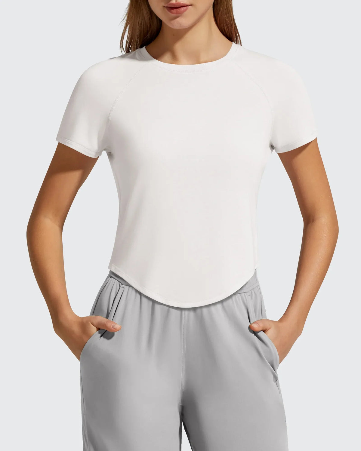 Cropped Crewneck Relaxed Fit Short Sleeve Tops