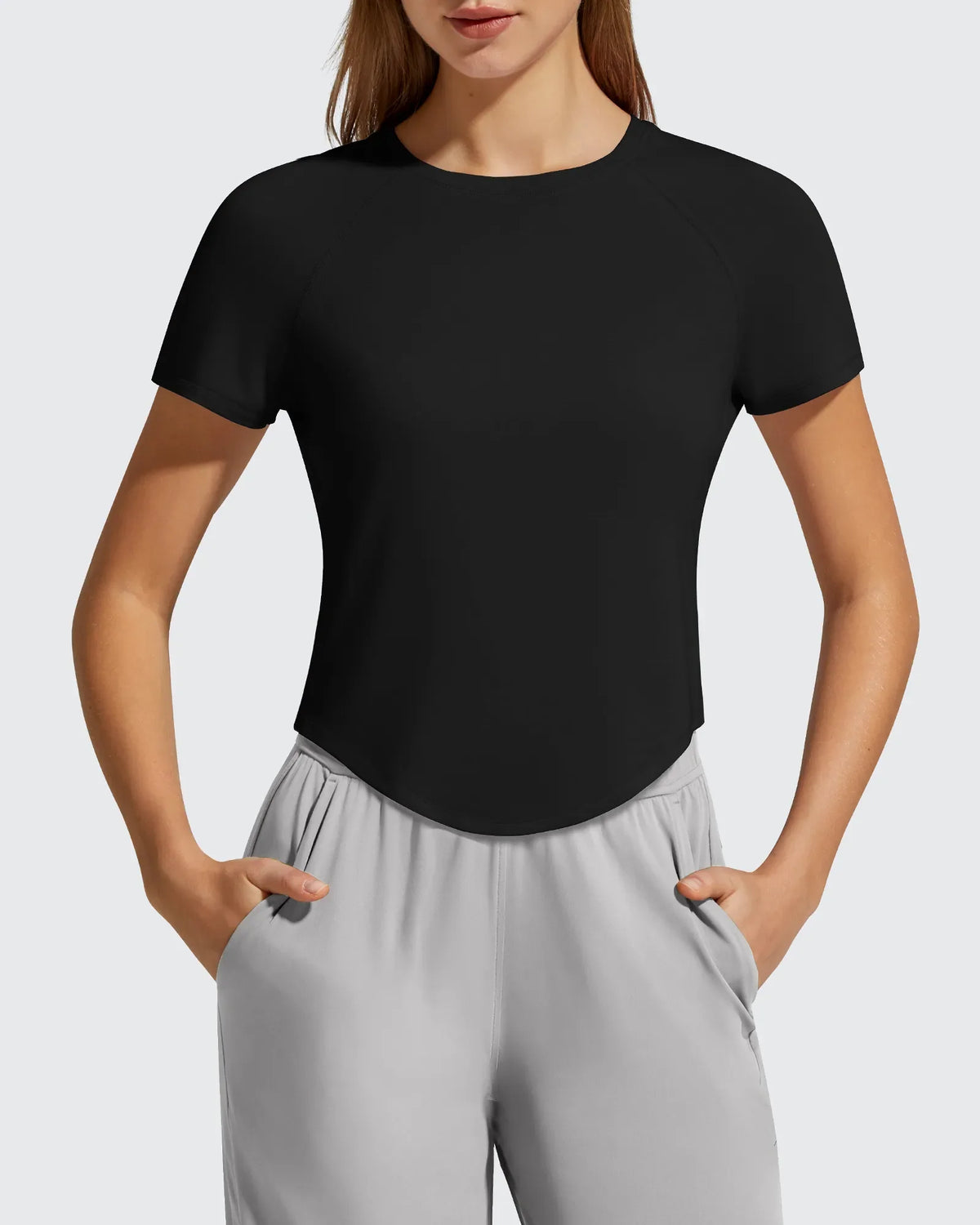 Cropped Crewneck Relaxed Fit Short Sleeve Tops
