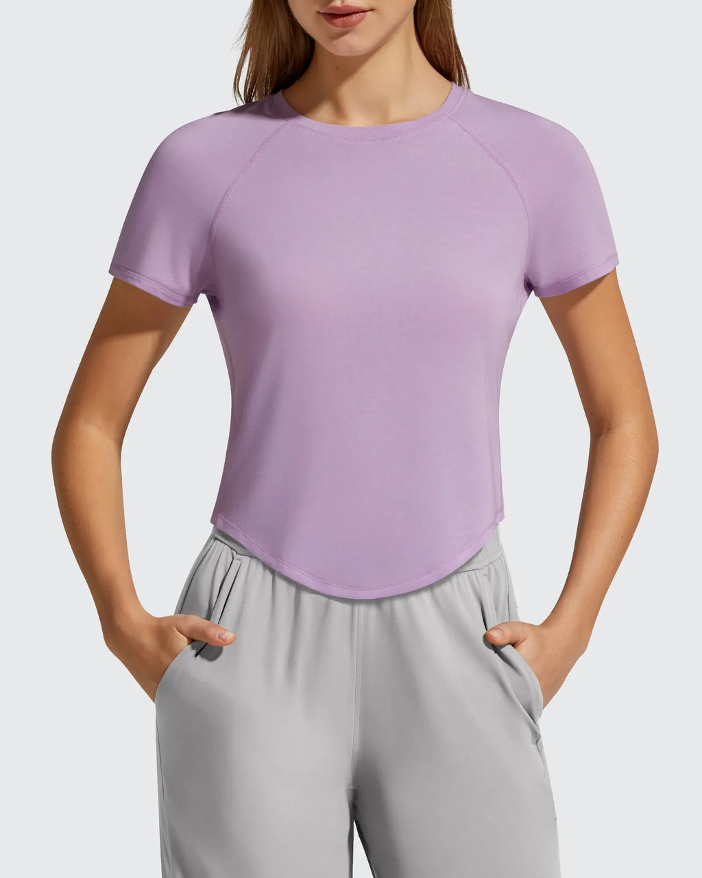 Cropped Crewneck Relaxed Fit Short Sleeve Tops