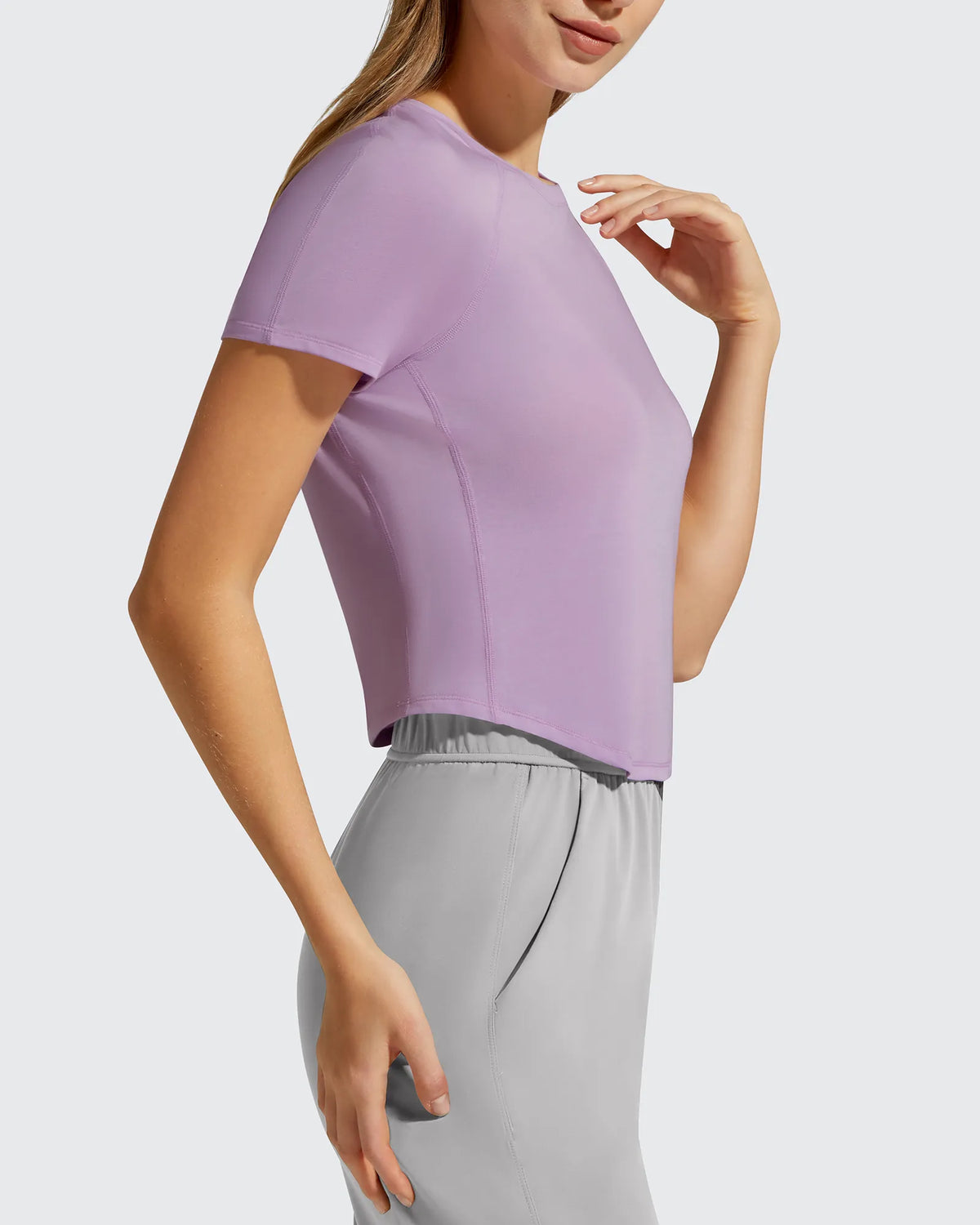 Cropped Crewneck Relaxed Fit Short Sleeve Tops