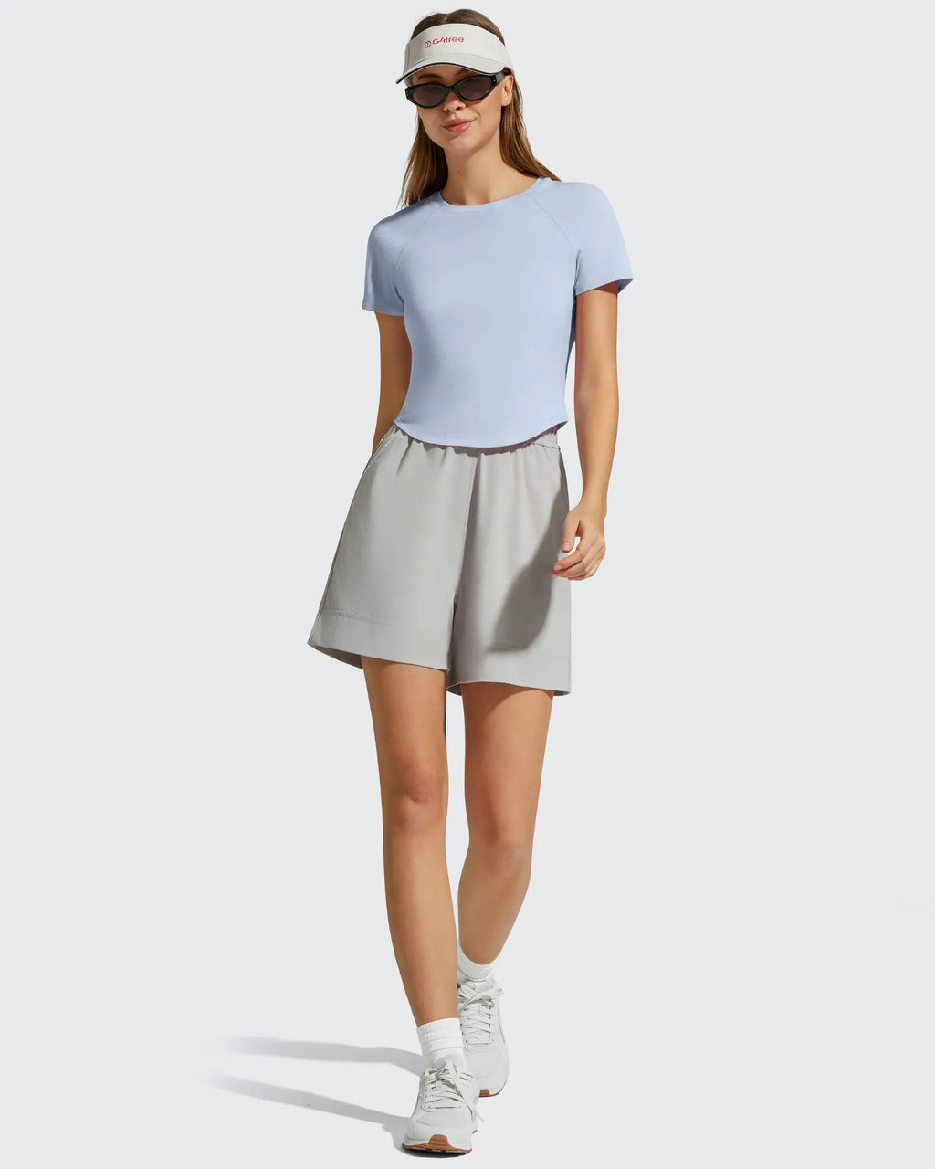Cropped Crewneck Relaxed Fit Short Sleeve Tops