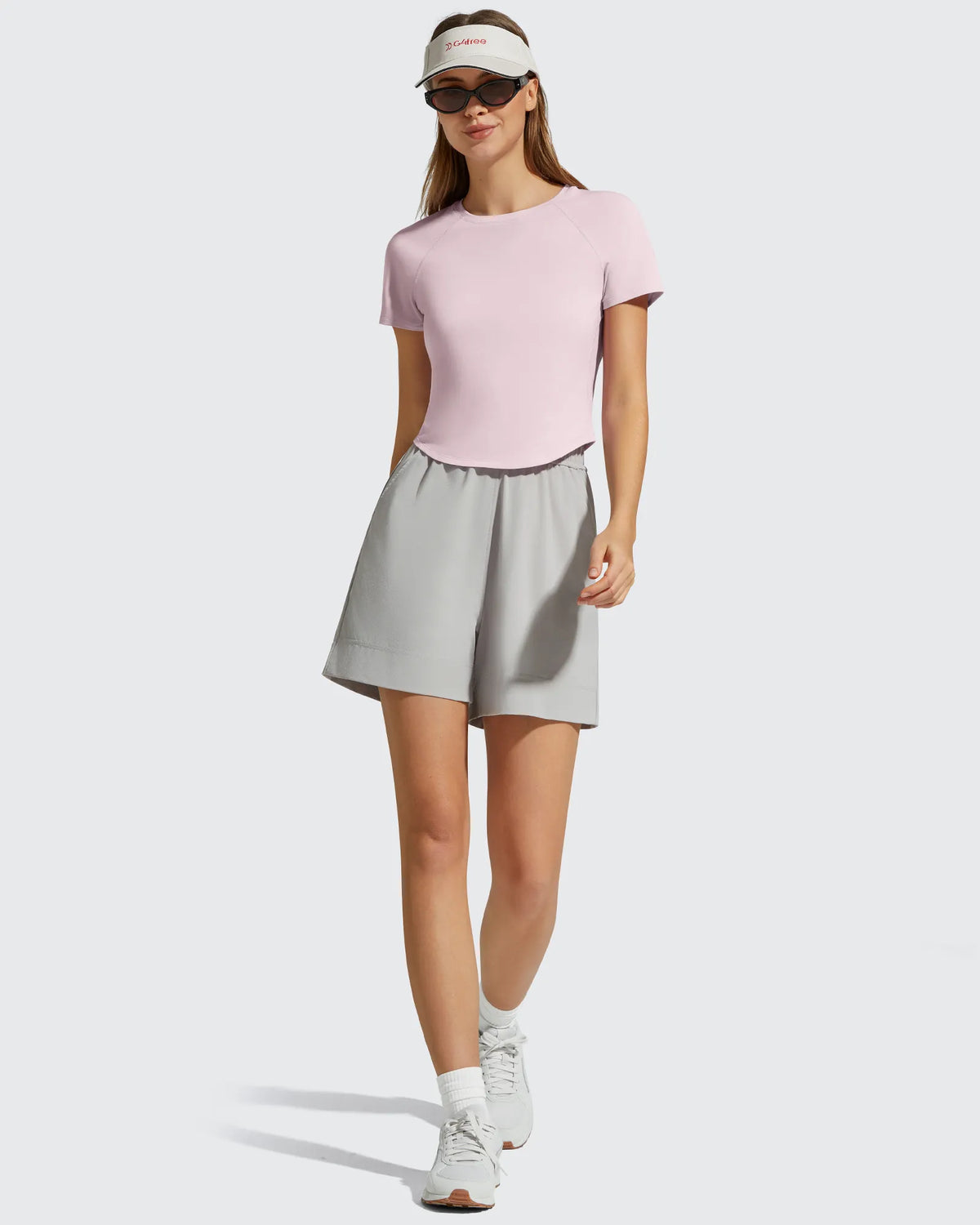 Cropped Crewneck Relaxed Fit Short Sleeve Tops