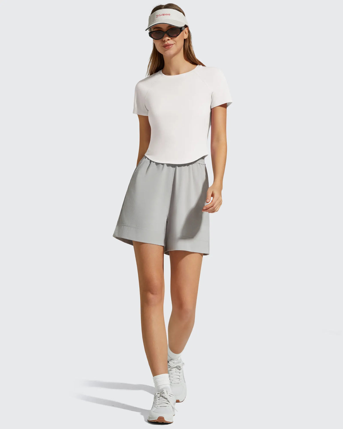 Cropped Crewneck Relaxed Fit Short Sleeve Tops