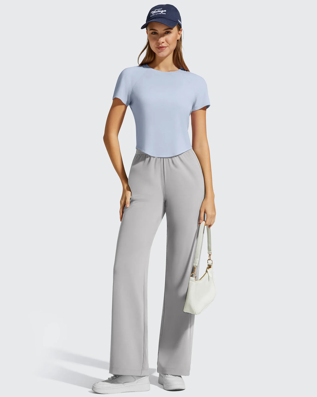 Cropped Crewneck Relaxed Fit Short Sleeve Tops
