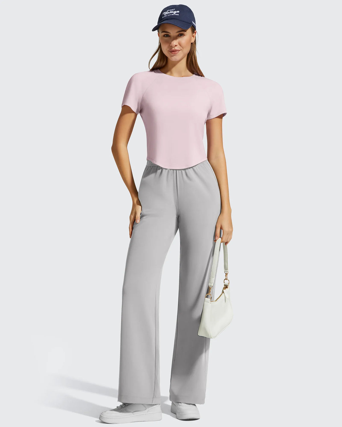 Cropped Crewneck Relaxed Fit Short Sleeve Tops