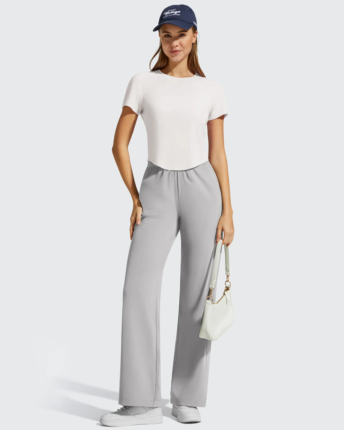 Cropped Crewneck Relaxed Fit Short Sleeve Tops