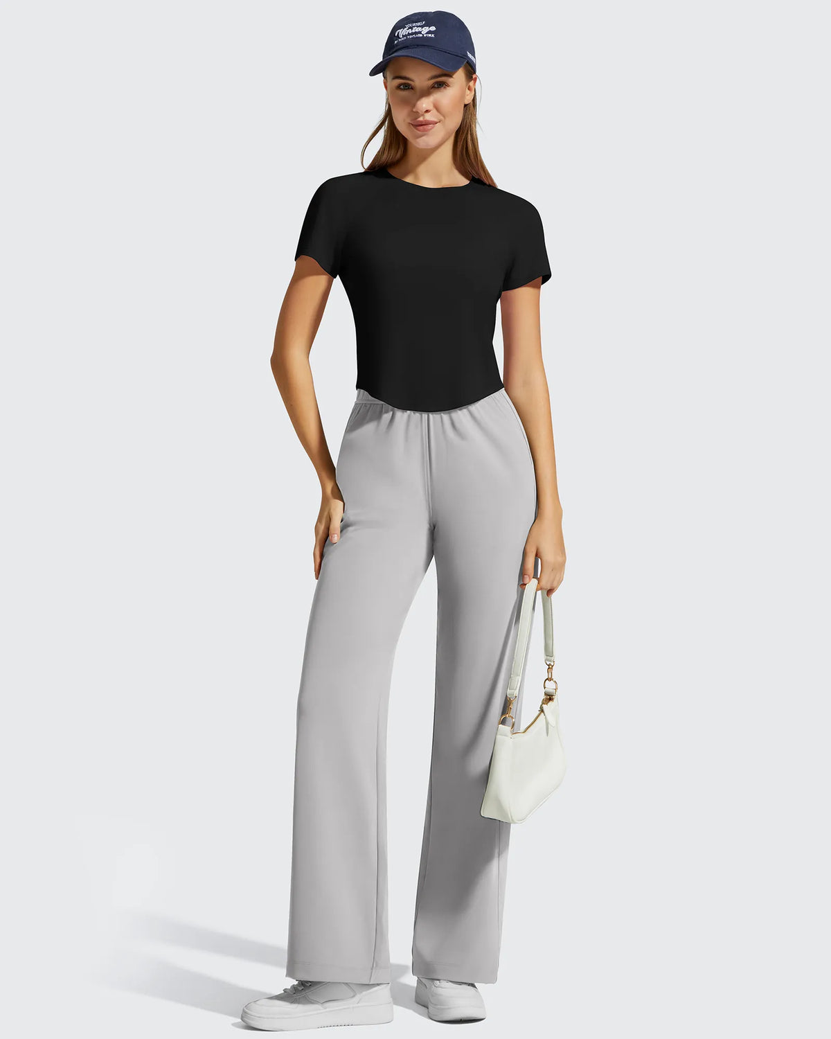 Cropped Crewneck Relaxed Fit Short Sleeve Tops