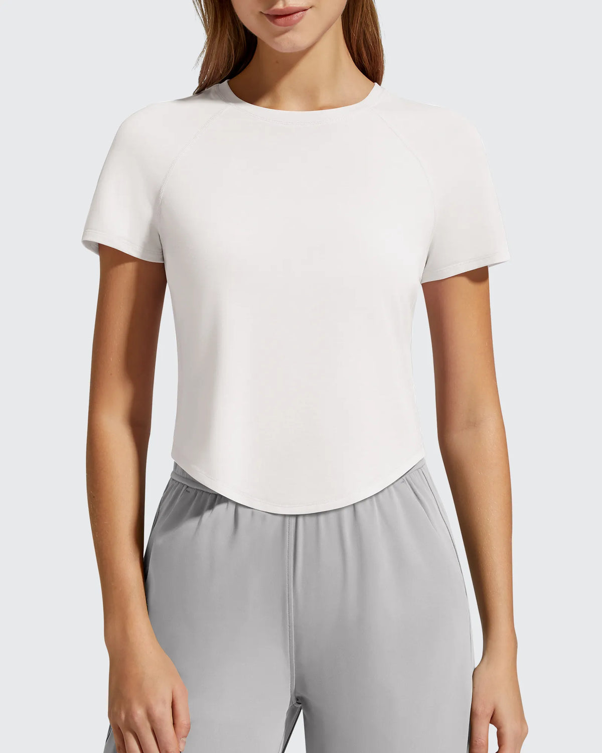 Cropped Crewneck Relaxed Fit Short Sleeve Tops