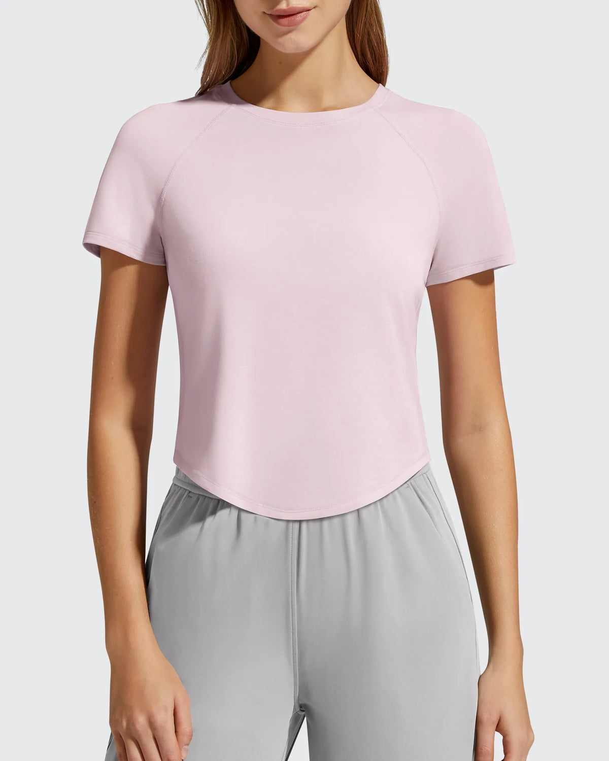 Cropped Crewneck Relaxed Fit Short Sleeve Tops