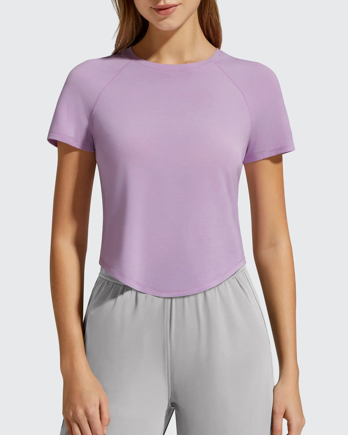 Cropped Crewneck Relaxed Fit Short Sleeve Tops