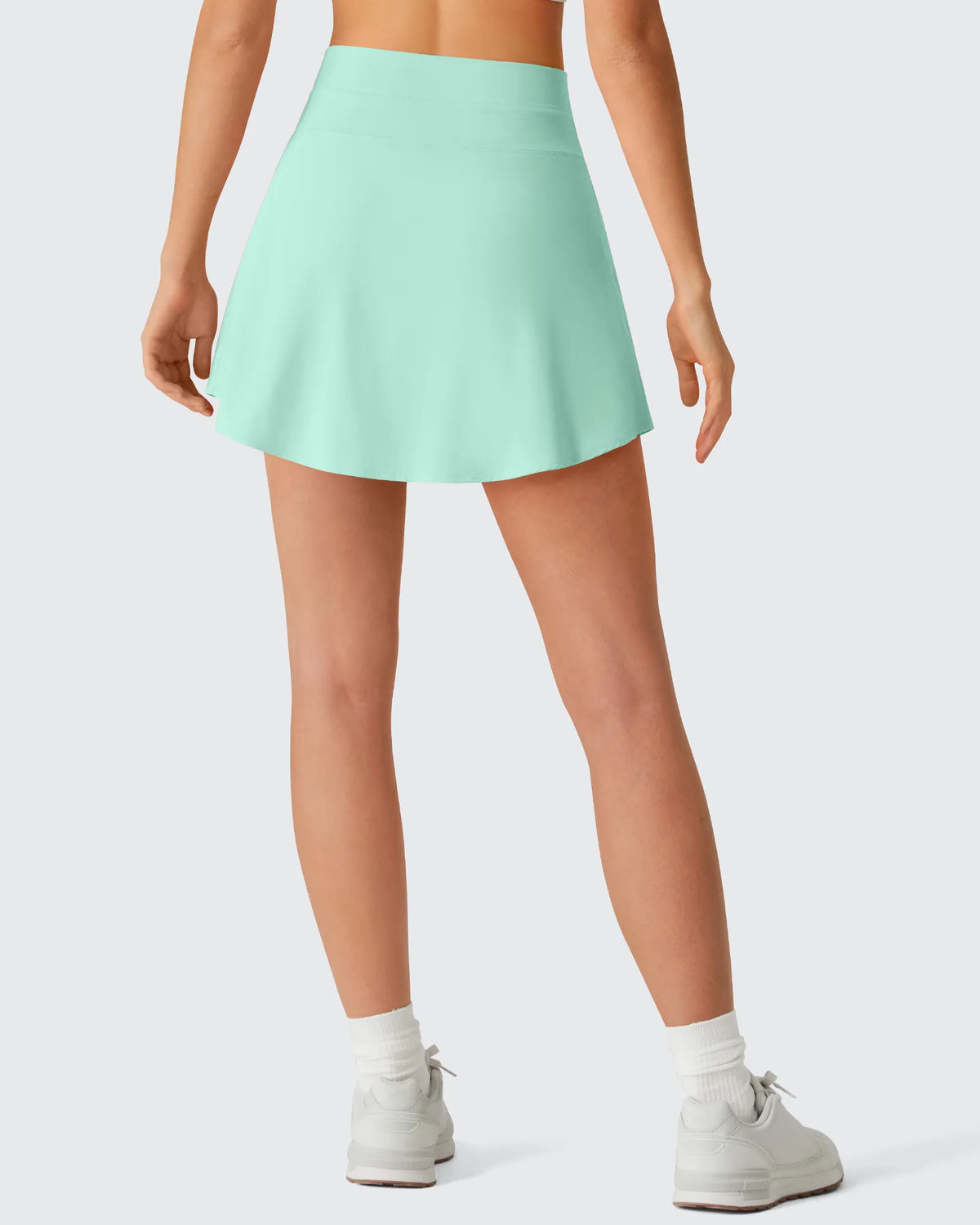 Drawstring Curved Hem Inner Shorts Ball Pocket Skorts 15"