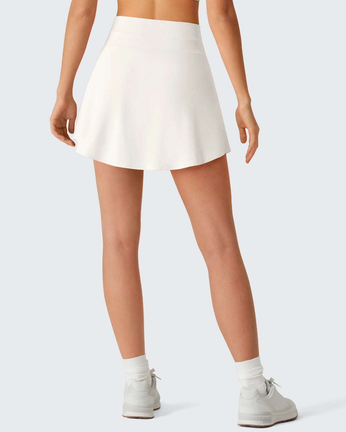 Drawstring Curved Hem Inner Shorts Ball Pocket Skorts 15"