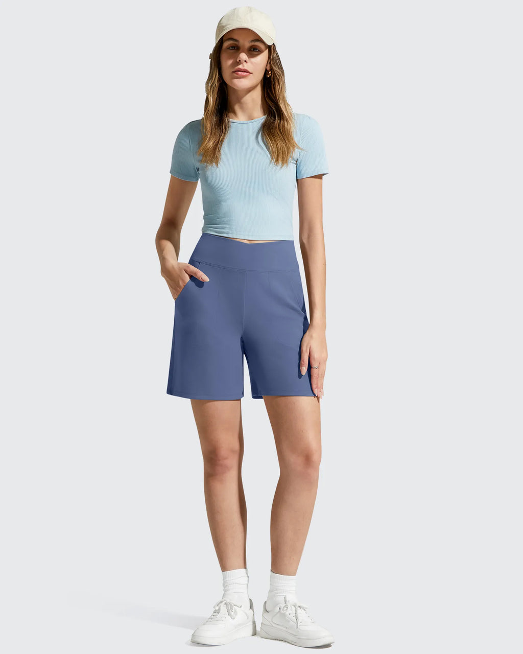 EverGoing Cross Waist Pockets Athletic Shorts 6''