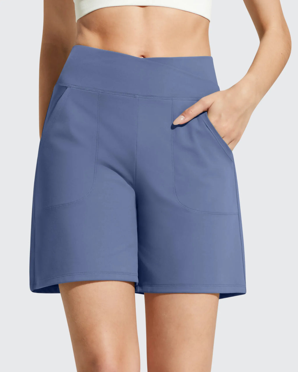 EverGoing Cross Waist Pockets Athletic Shorts 6''