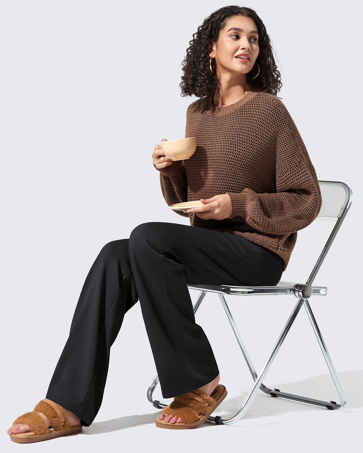 EverGoing Fleece Lined High-Waisted Dressy Pants