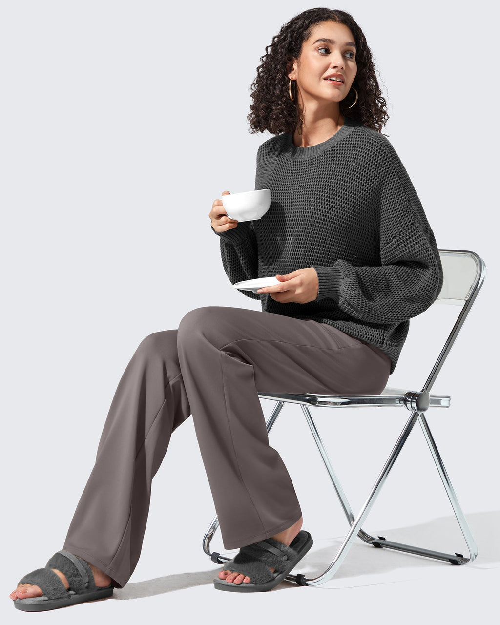 EverGoing Fleece Lined High-Waisted Dressy Pants