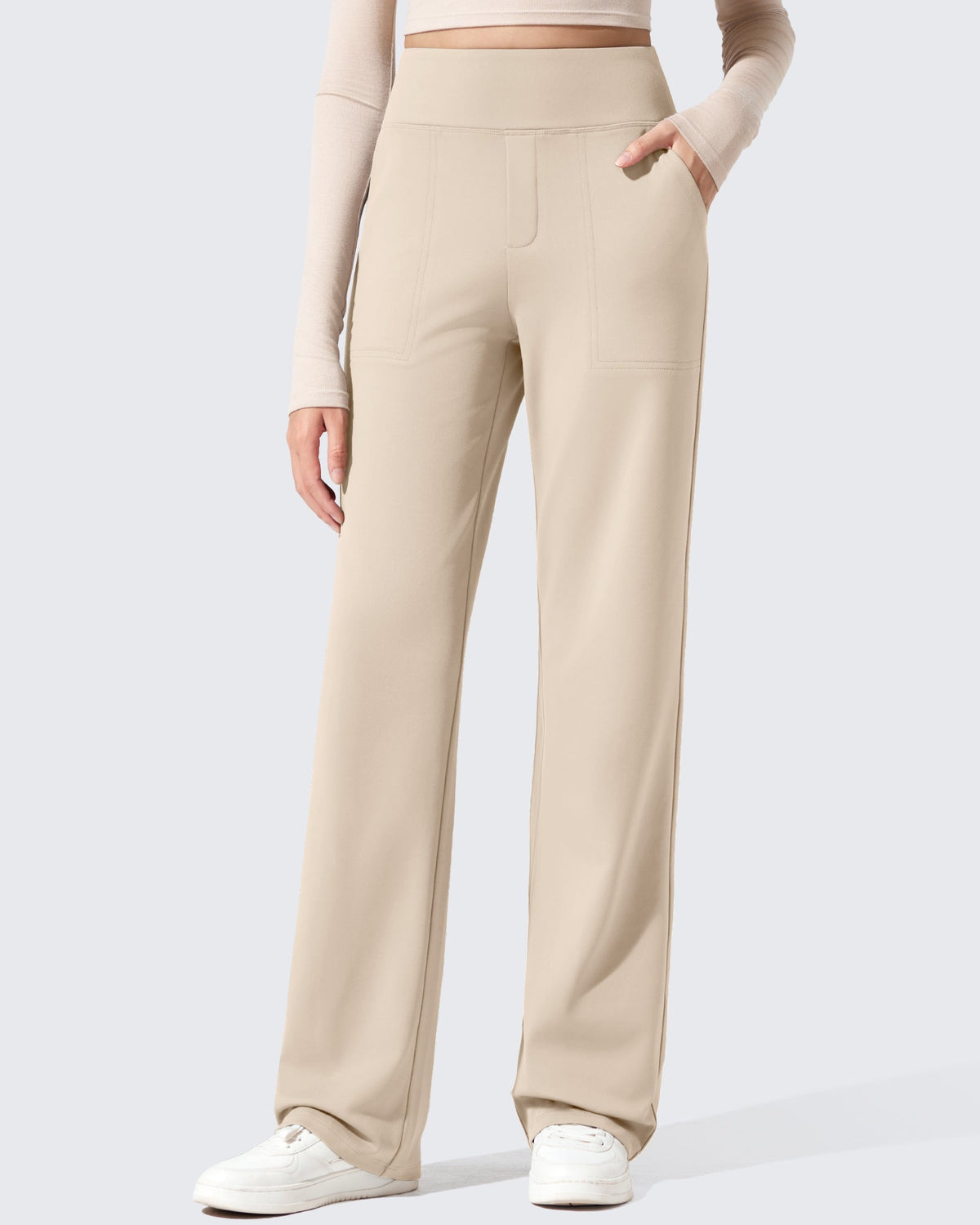 EverGoing Fleece Lined High-Waisted Dressy Pants