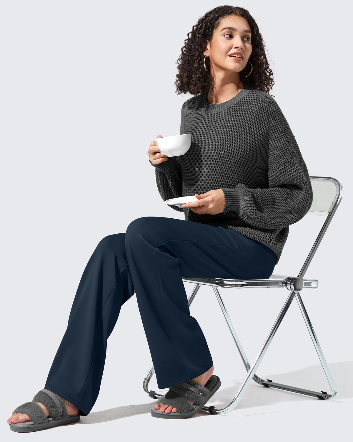 EverGoing Fleece Lined High-Waisted Dressy Pants