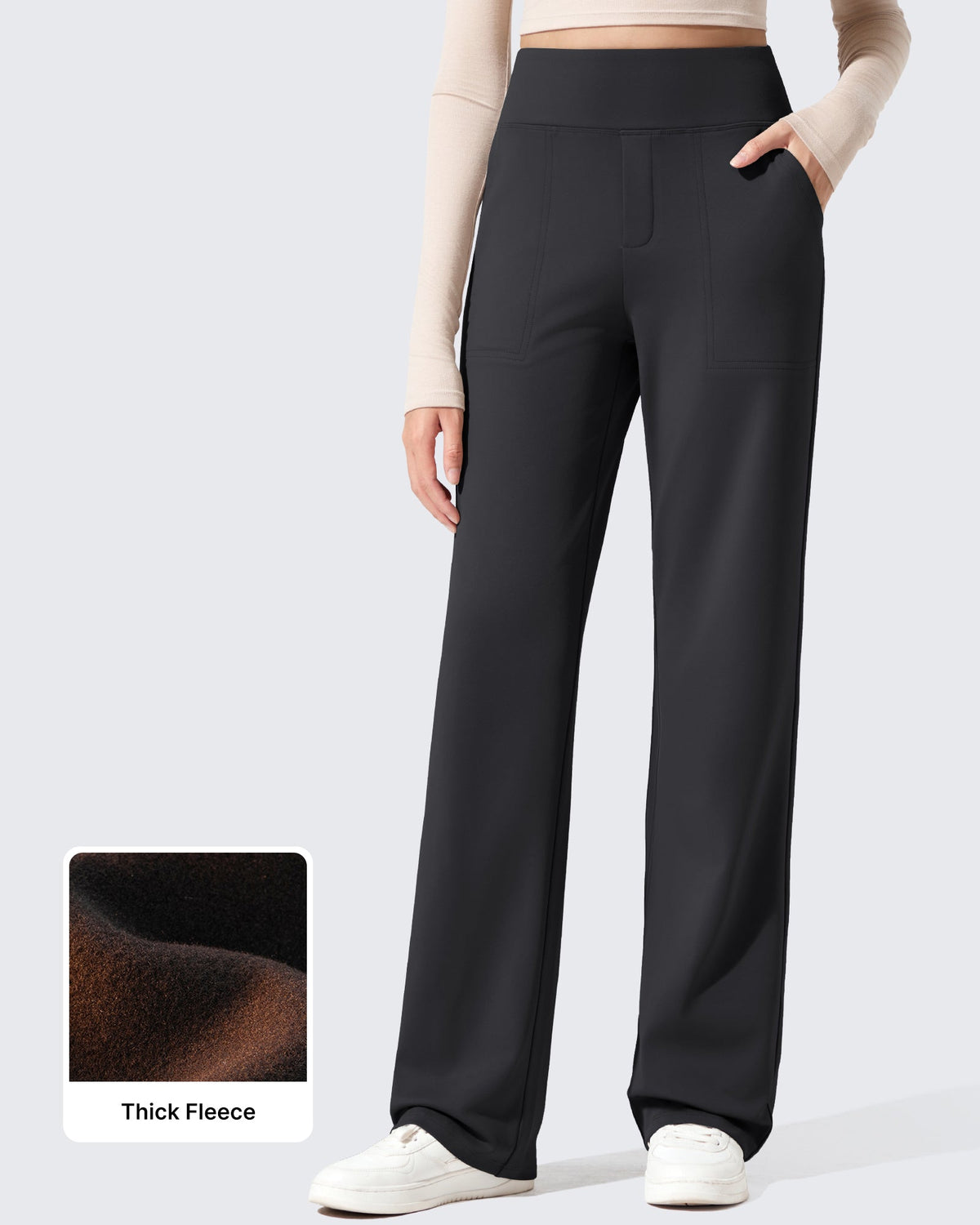 EverGoing Fleece Lined High-Waisted Dressy Pants