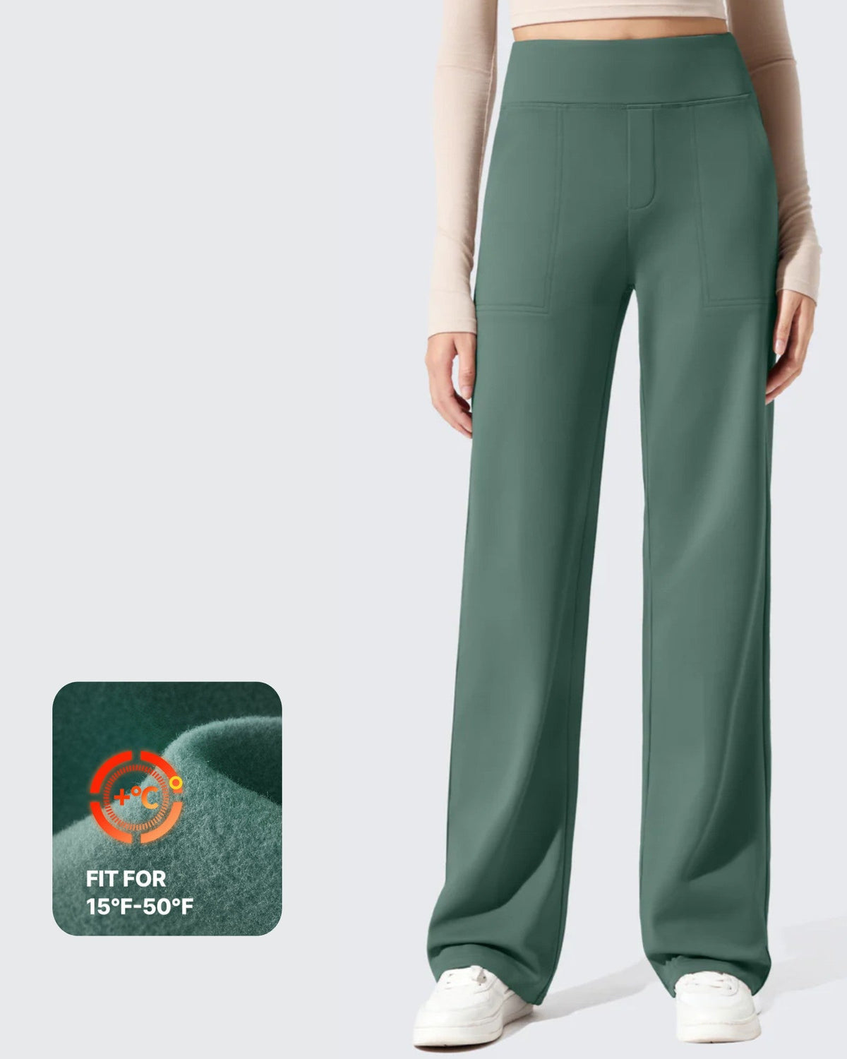 EverGoing Fleece Lined High-Waisted Dressy Pants