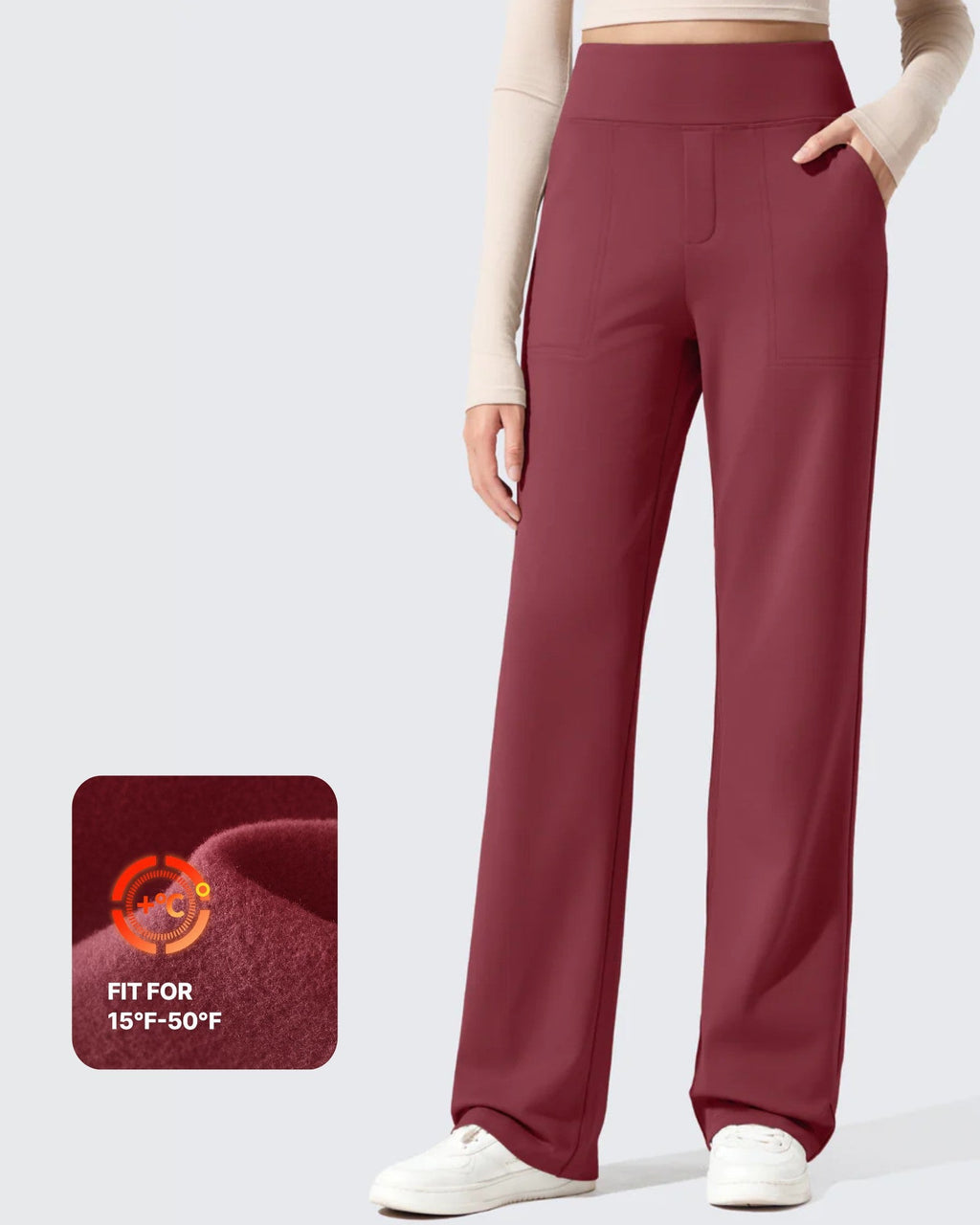 EverGoing Fleece Lined High-Waisted Dressy Pants