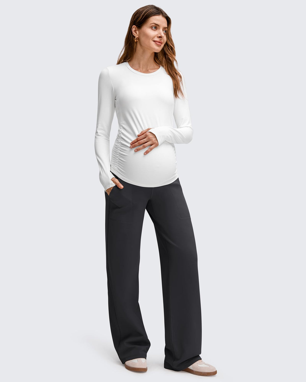 EverGoing Fleece Lined Maternity Wide Leg Pants