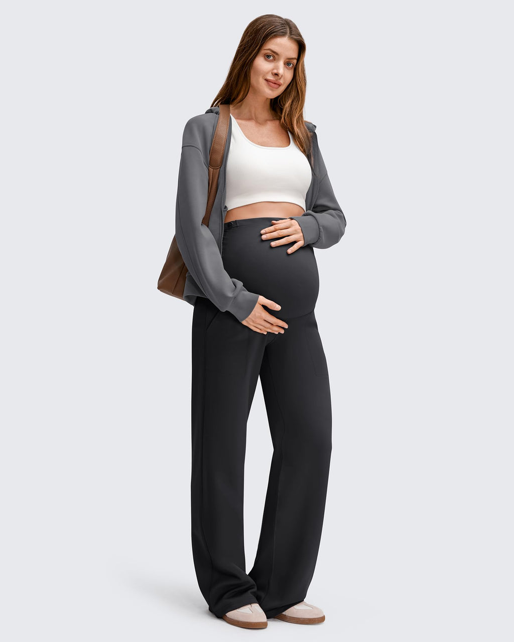 EverGoing Fleece Lined Maternity Wide Leg Pants