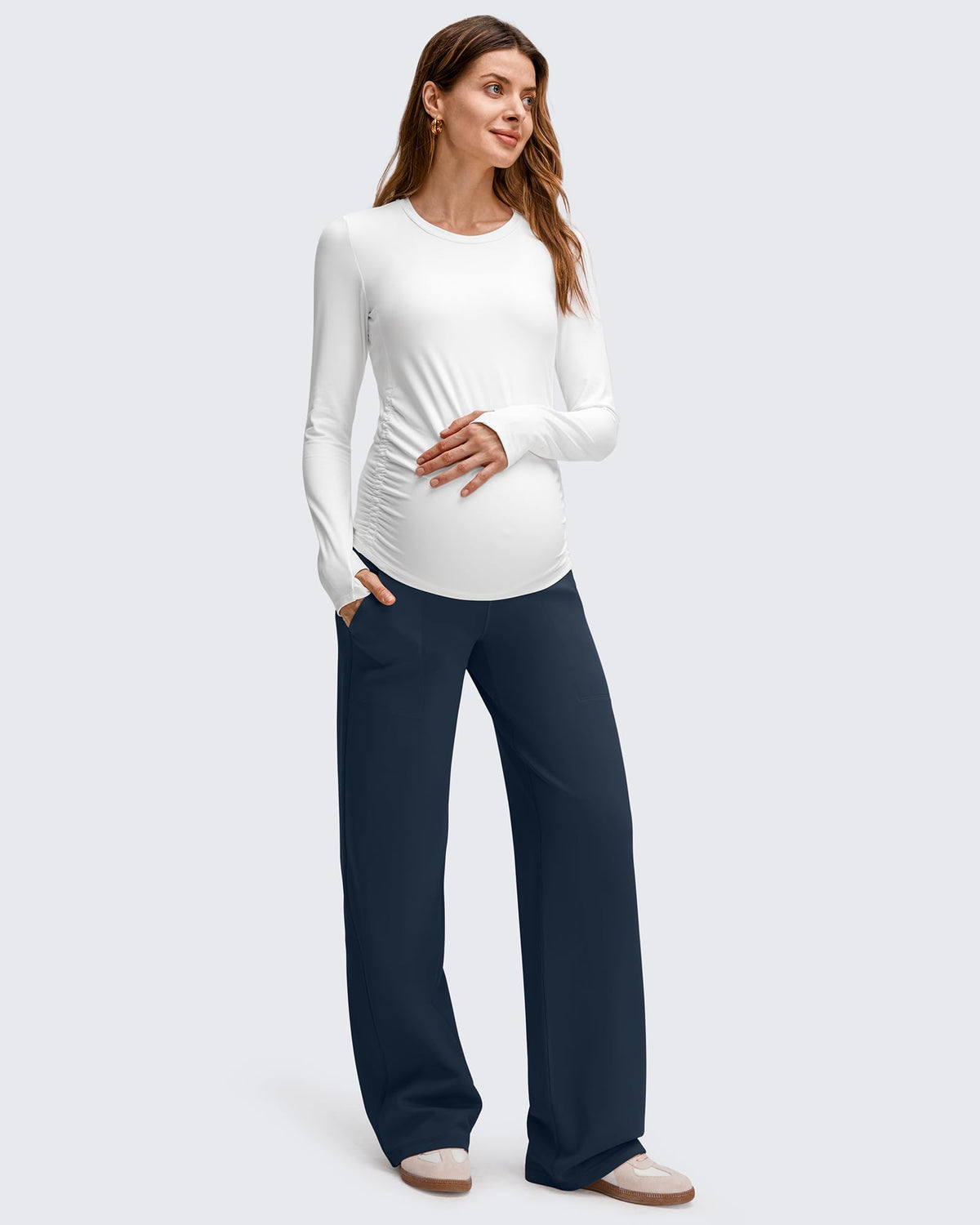 EverGoing Fleece Lined Maternity Wide Leg Pants