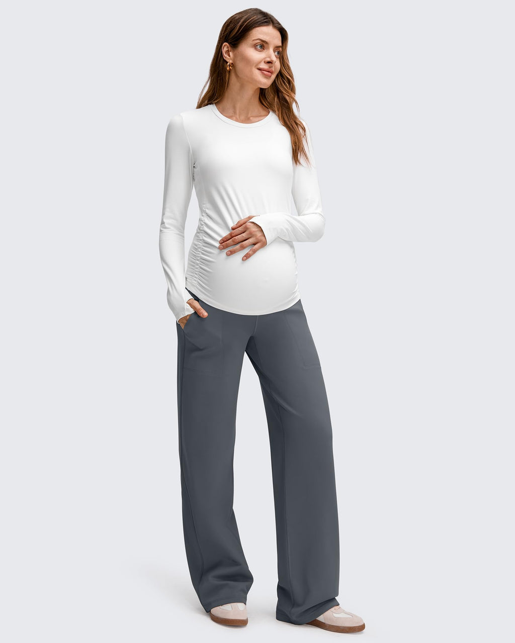 EverGoing Fleece Lined Maternity Wide Leg Pants