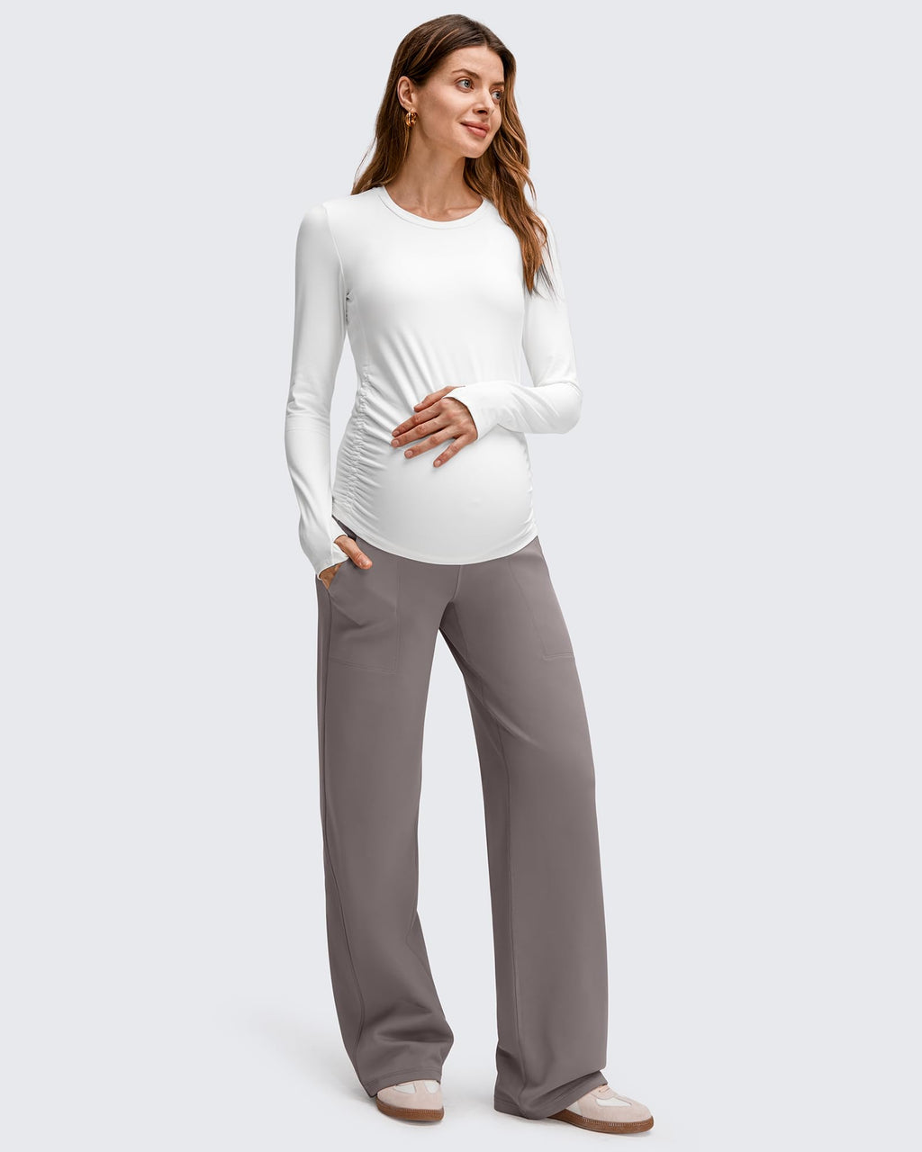 EverGoing Fleece Lined Maternity Wide Leg Pants