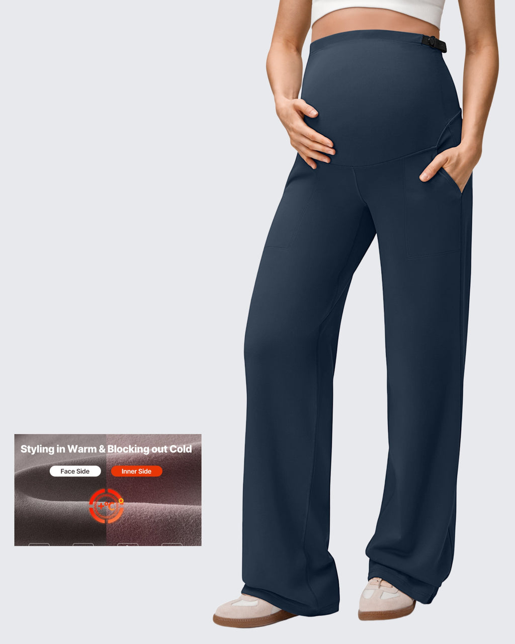 EverGoing Fleece Lined Maternity Wide Leg Pants