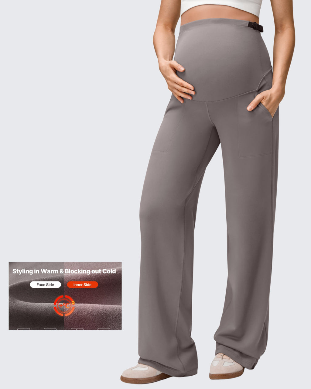 EverGoing Fleece Lined Maternity Wide Leg Pants