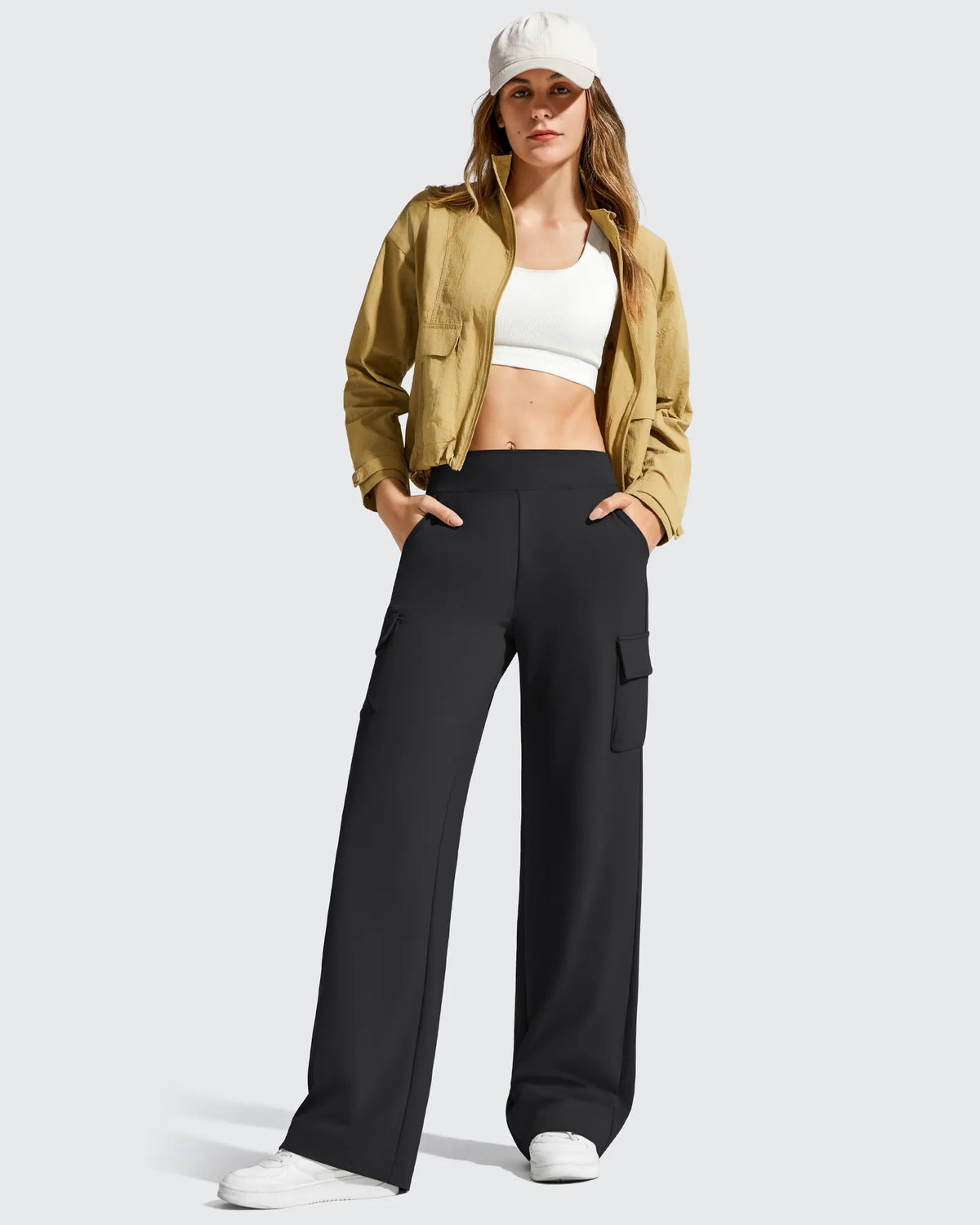 EverGoing High-Waist 4 Pockets Wide Leg Cargo Pants