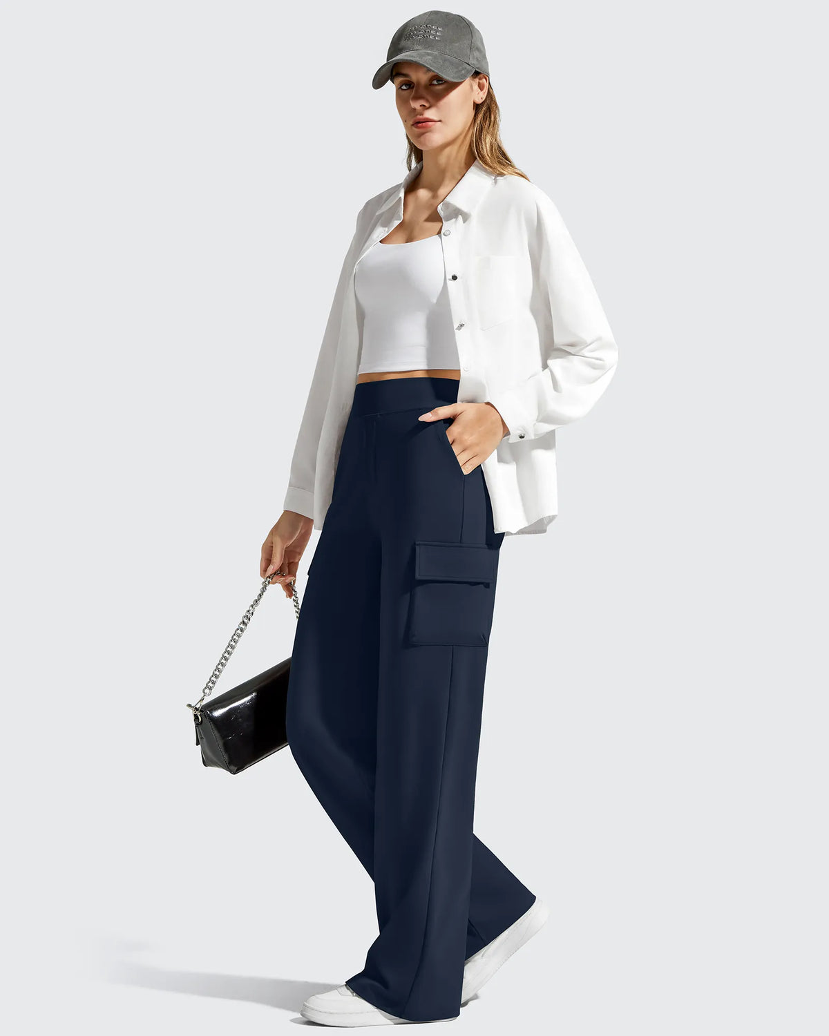 EverGoing High-Waist 4 Pockets Wide Leg Cargo Pants