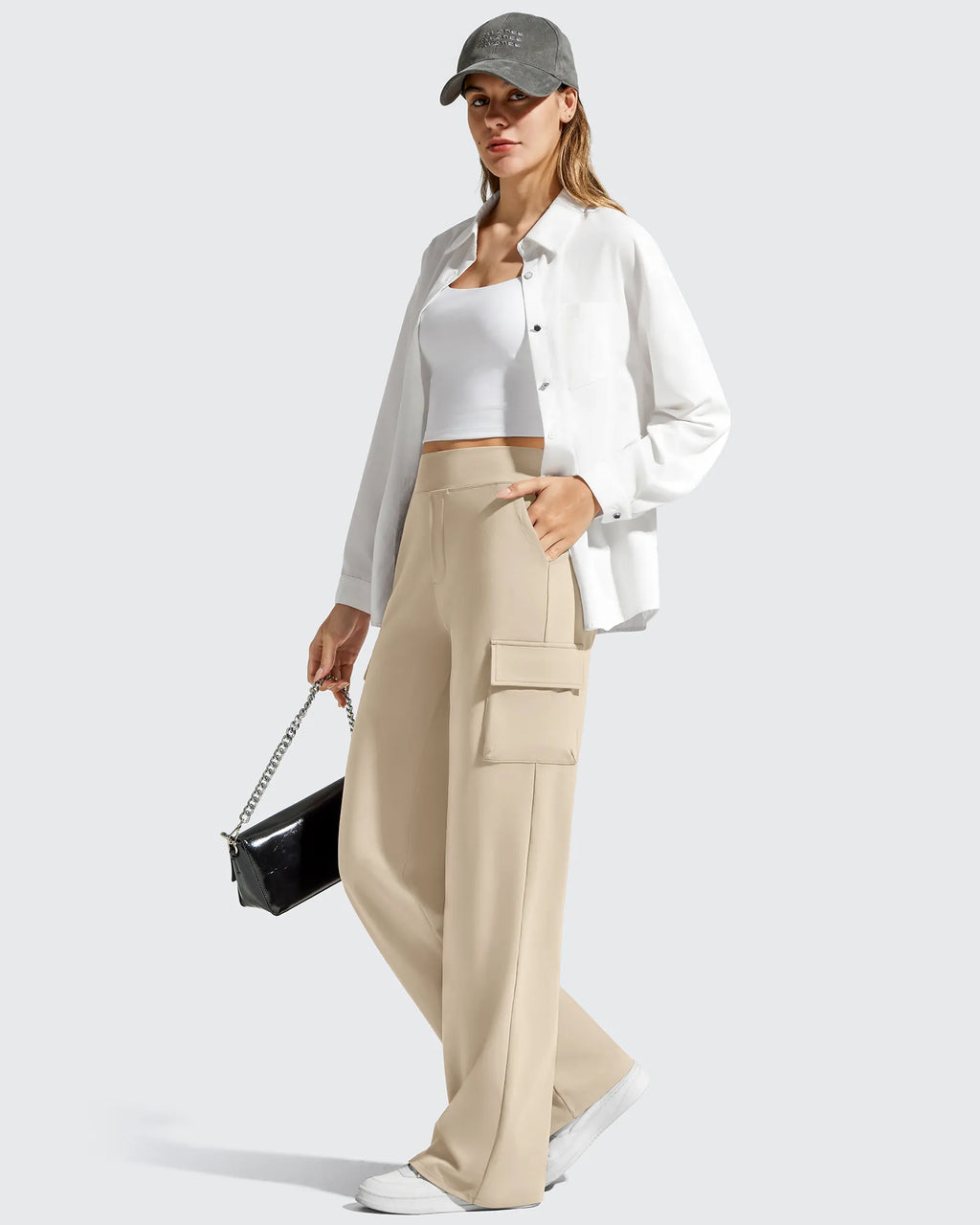 EverGoing High-Waist 4 Pockets Wide Leg Cargo Pants