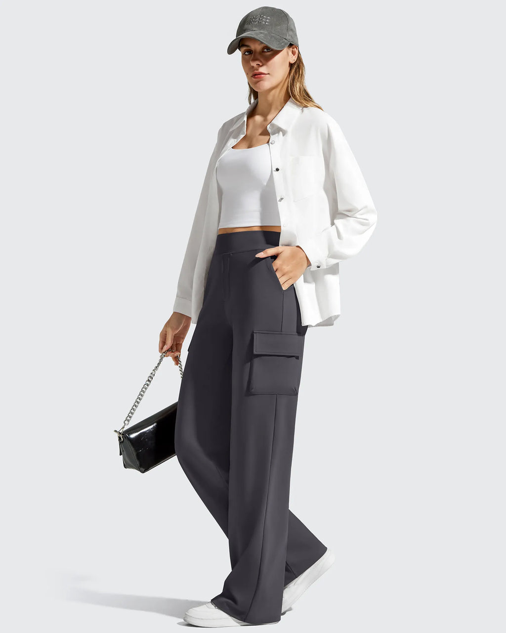 EverGoing High-Waist 4 Pockets Wide Leg Cargo Pants