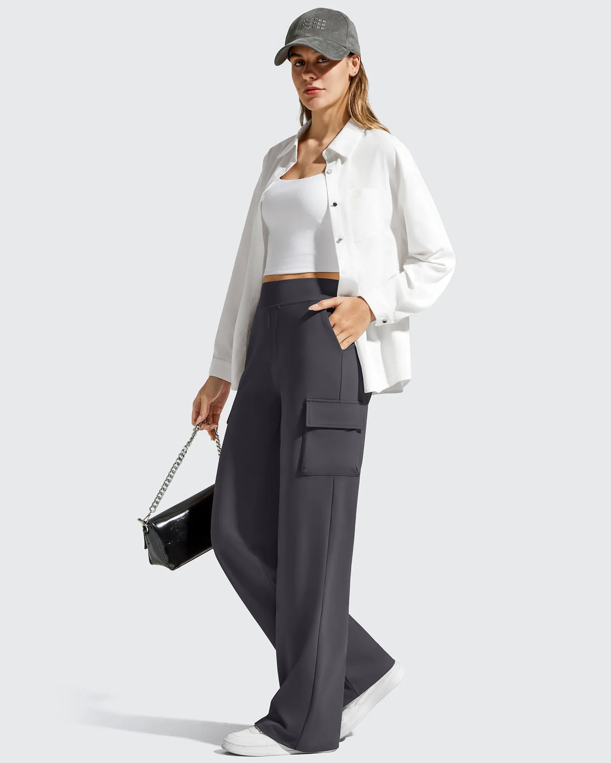 EverGoing High-Waist 4 Pockets Wide Leg Cargo Pants