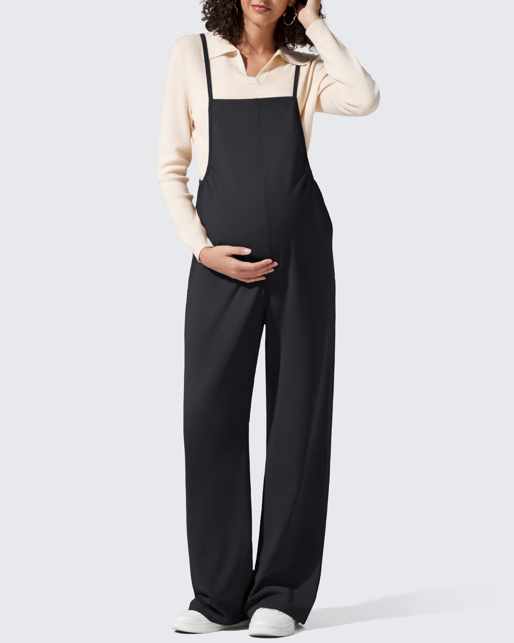 EverGoing Maternity Adjustable Strap Wide Leg Rompers