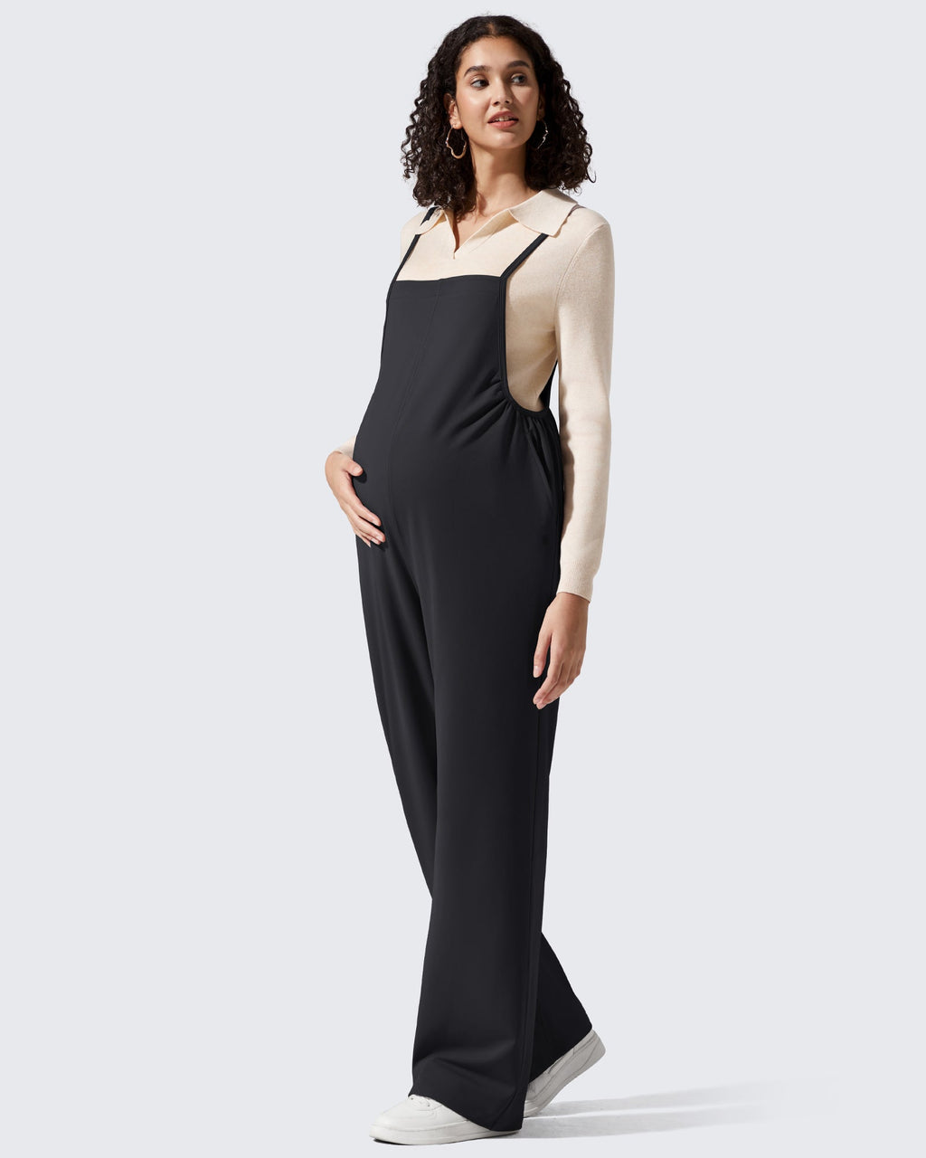 EverGoing Maternity Adjustable Strap Wide Leg Rompers