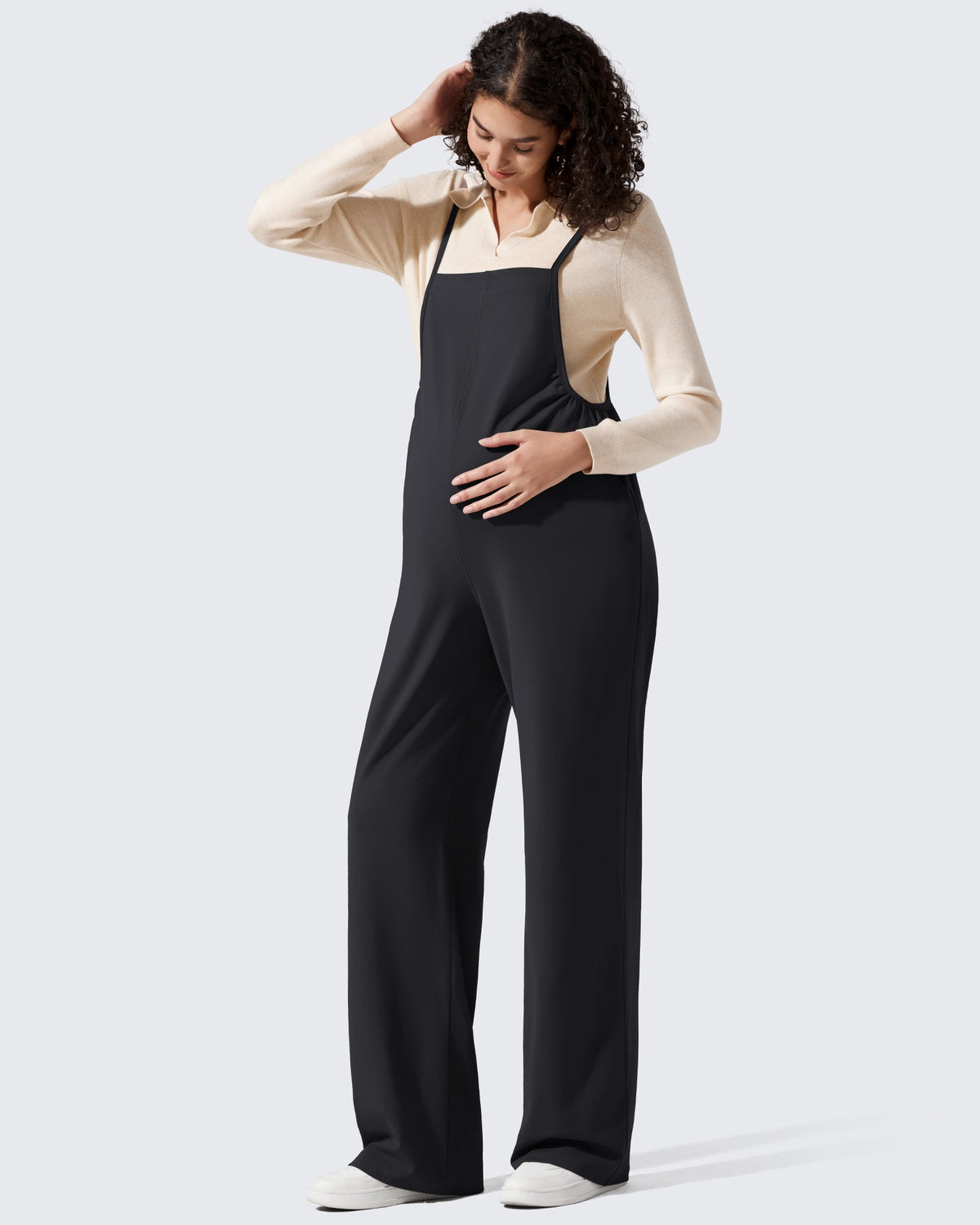 EverGoing Maternity Adjustable Strap Wide Leg Rompers