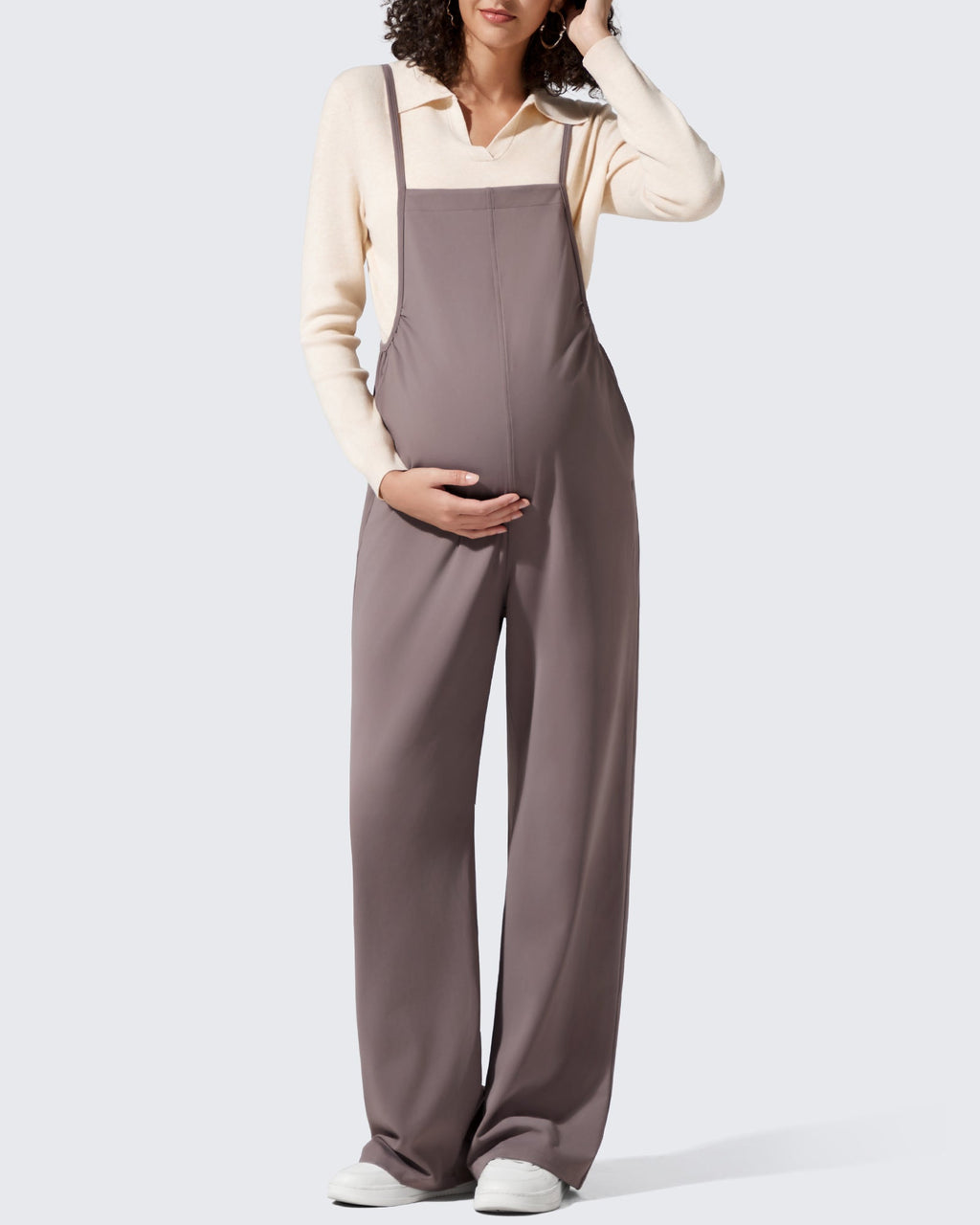 EverGoing Maternity Adjustable Strap Wide Leg Rompers