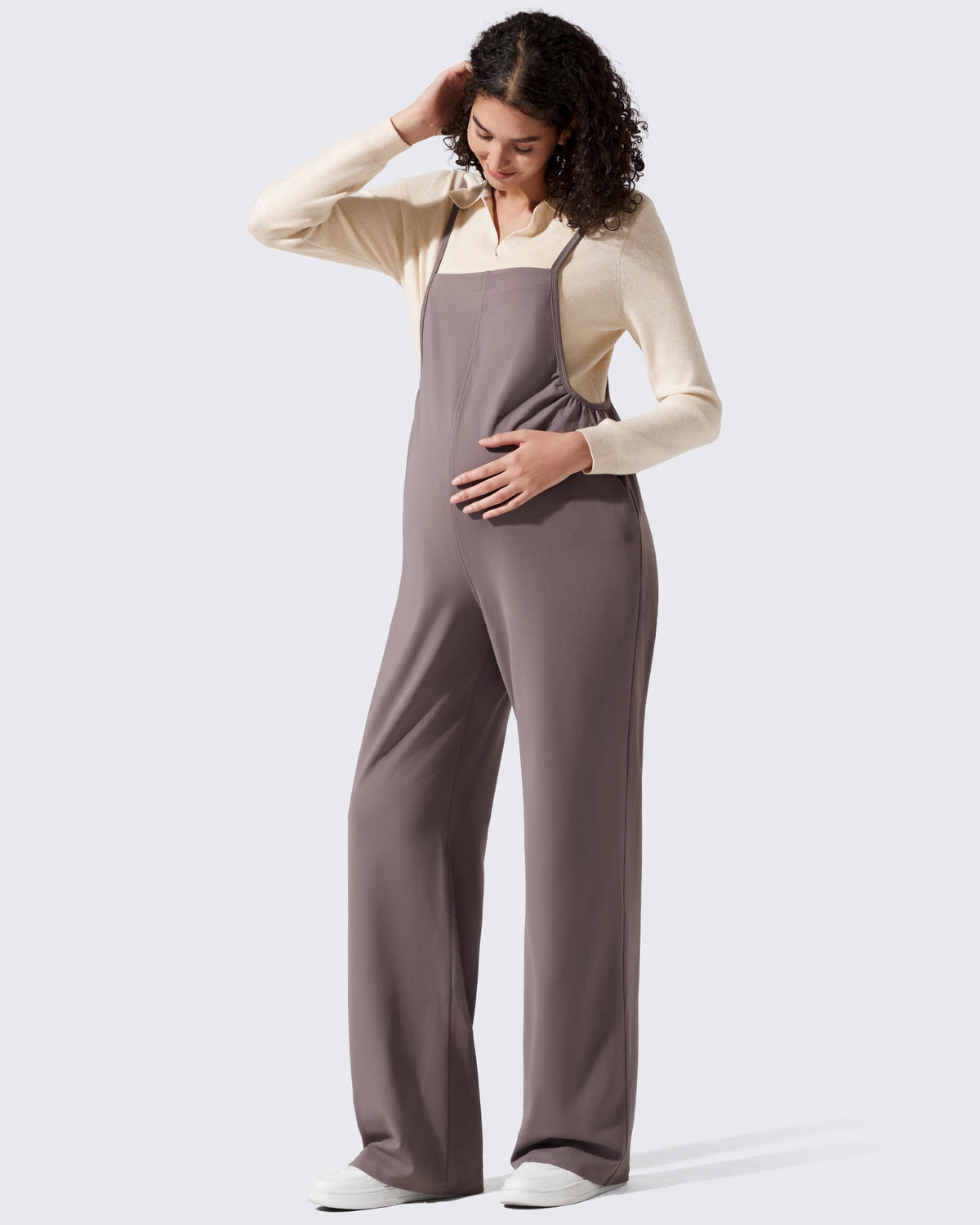 EverGoing Maternity Adjustable Strap Wide Leg Rompers