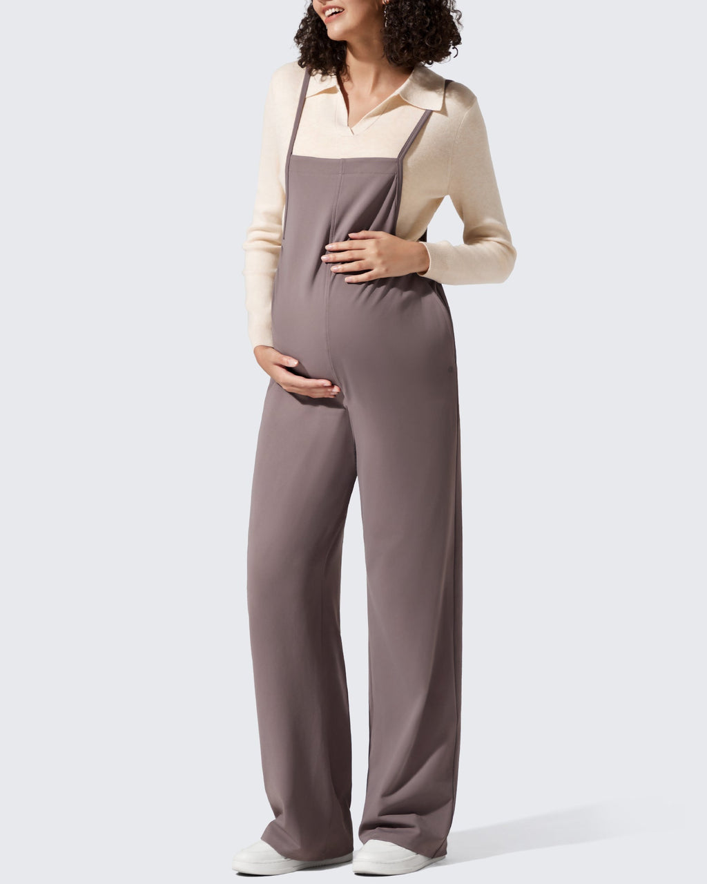 EverGoing Maternity Adjustable Strap Wide Leg Rompers