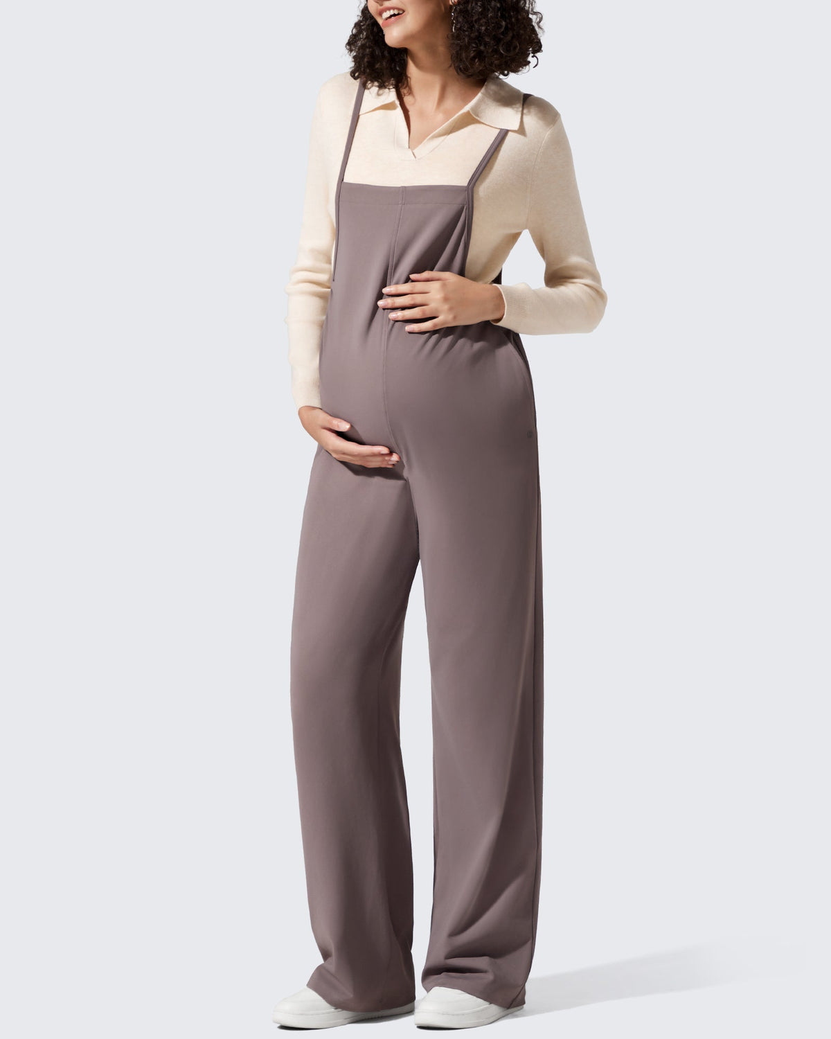 EverGoing Maternity Adjustable Strap Wide Leg Rompers